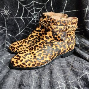 J. Jill Melodie hair-calf leather cheetah leopard ankle bootie